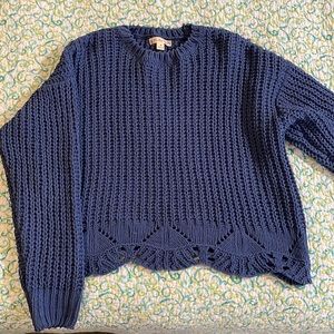 Blue knitted sweater